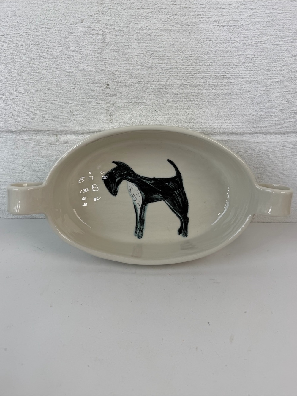 Anthro Gemma Orkin Schnauzer Gratin Baking Dish